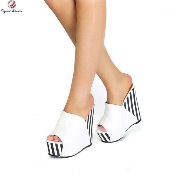 

women sandals wedges mules slip on high heels sandalias de verano para mujer chaussure sapato feminino big size 34-521, Black