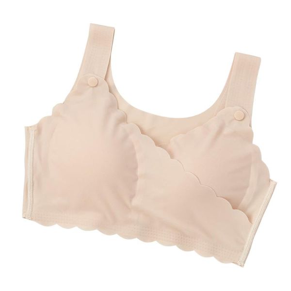 

women non slip breathable front opening buckle maternity stretchy seamless wide strap nursing bra breast feeding body shaping intimates, White