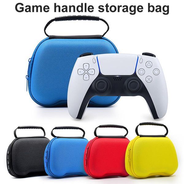 

game controller handle storage bag portable pouch replacement for 5 ps5, yellow/black/blue/red controllers & joysticks