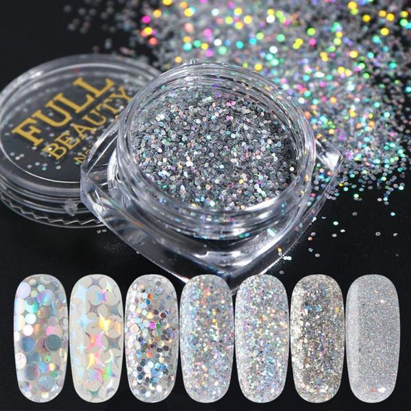 

nail glitter flakes safe abs cosmetic art sequins mixshining glitters gel nails decoration, Silver;gold