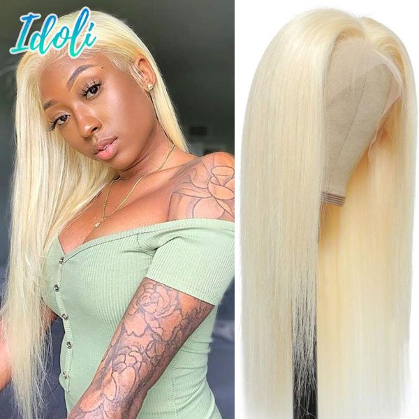 

lace wigs 613 honey blonde front straight human hair wig for woman 8-30 inch remy brazilian closure with baby, Black;brown