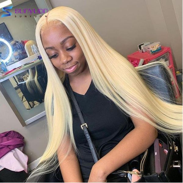 

lace wigs 40 inch front human hair for women honey blonde 13x4 straight frontal wig brazilian natural 613, Black;brown