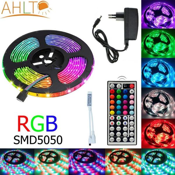 

strips 5 10m smd2835 rgb led strip waterproof neon light tape infrared remote control ribbon diode christmas car living decoration