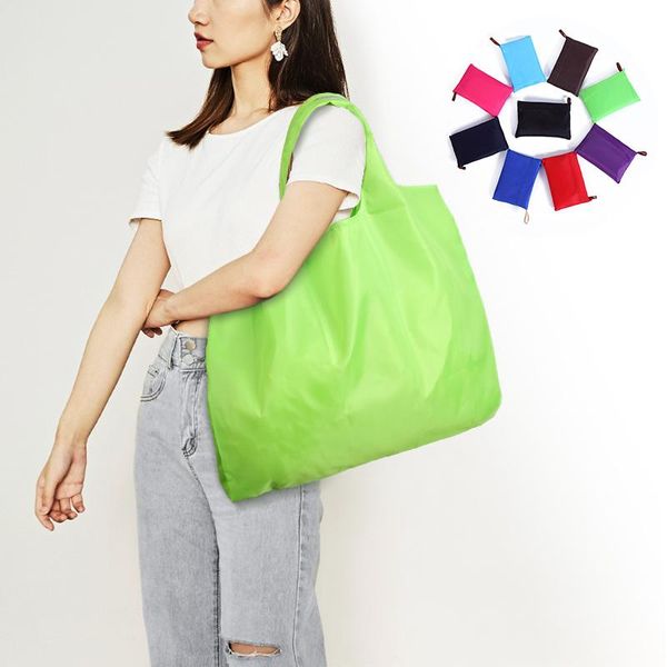 

shopping bags cartoon foldable bag eco-friendly reusable portable shoulder handbag for travel grocery fashion pocket tote