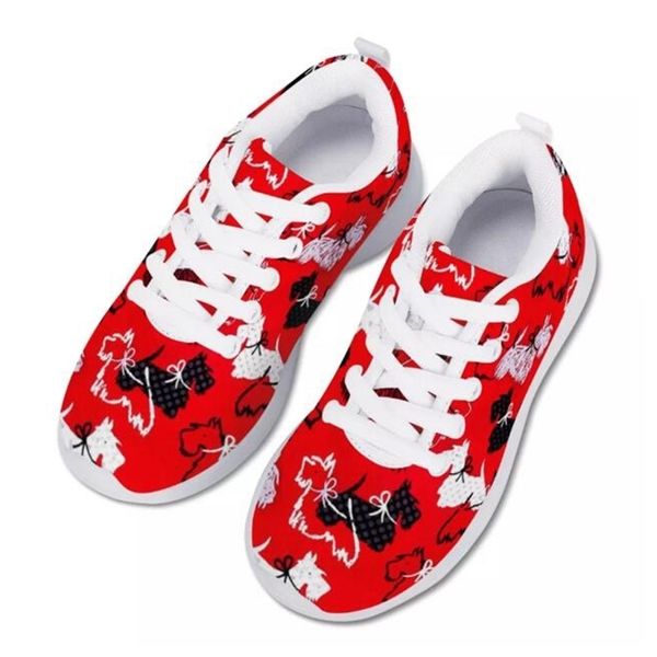 

fashion children's shoes sneakers for children boys girl pretty scotty terrier animal kids casual flats breath lace-up shoes 210329, Black