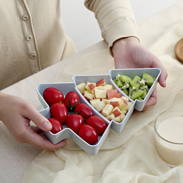 

kitchen storage & organization christmas tree box candy snacks nuts seeds dry fruits plastic plates dishes bowl breakfast tray home