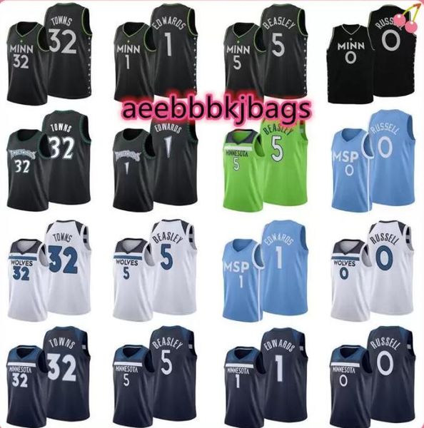 

men s-2xl basketball jerseys 32 towns 5malik beasley 1anthony edwards 0d'angelo russell 11naz reid white gray city jersey sedrg, Black;red
