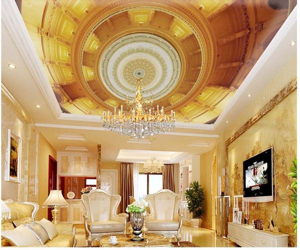 

wallpapers wallpaper 3d ceiling stereo space european style elegant zenith frescoes murals
