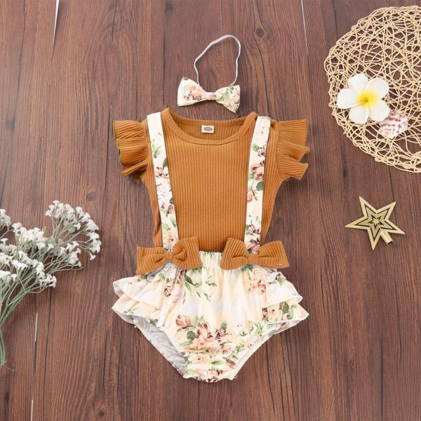 

clothing sets toddler baby girl summer clothes set short sleeve + floral print shorts headwear born suits outfits infant, White