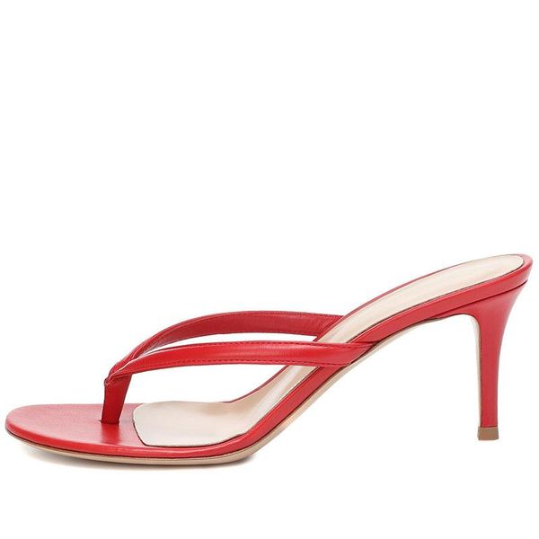 

sandals red brown pu silver patent leather thin high heel clip toe beach shoes women's large 2021, Black