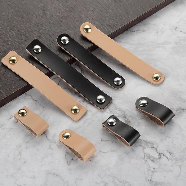 

handles & pulls kk&fing 1pc modern soft leather cabinet minimalist cupboard door knobs dresser drawer furniture handle hardware