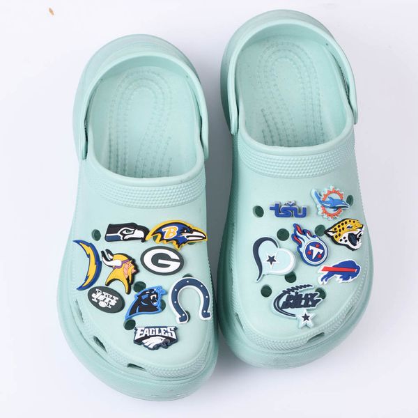 

factory price custom logo fashion croc shoe charm with designer sign for clog shoes sports charms, White;pink