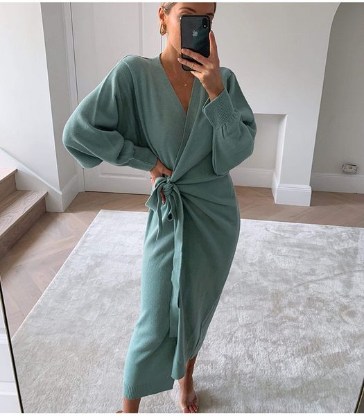 

belted v-neck cashmere cardigans women knitted solid slim cardigan women long sleeve casual kimono female autumn knitwear cloth 210521, White