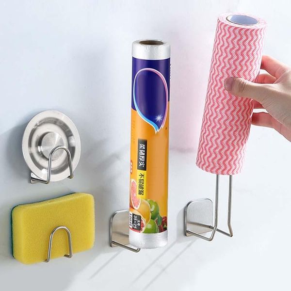 

hooks & rails kitchen sponges holder storage organizer self adhesive sink drain drying rack stainless steel accessories