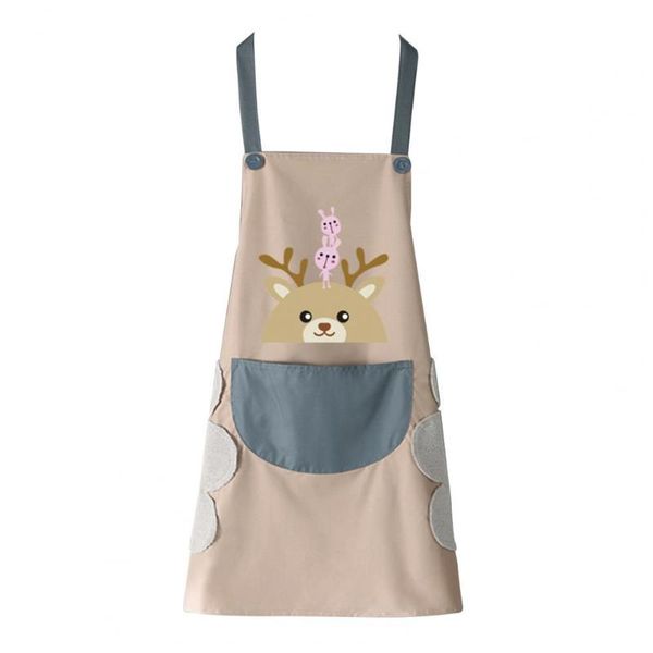 

waterproof anti-stain cartoon deer apron home kitchen cooking baking cleaning bib aprons