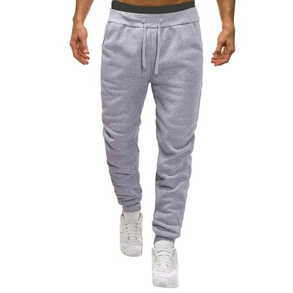 

running pants sagace men fitness jogging solid sport cotton soft bodybuilding gym trouser casual sweatpant a1118, Black;blue