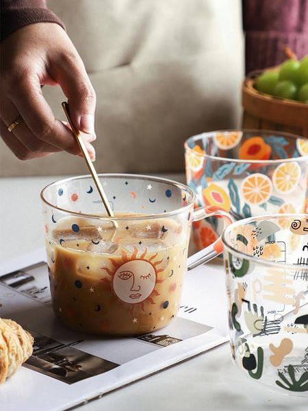 

wine glasses heat resistant glass cup coffee mug home water drinking milk breakfast vasos de vidrio kitchen dining bar lh50blb