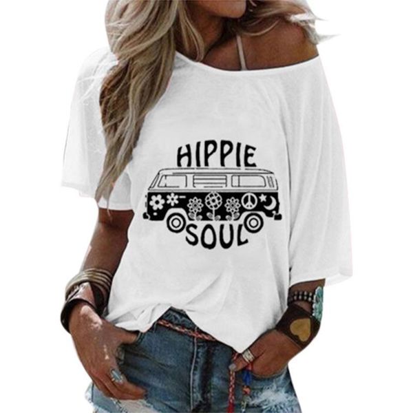 

female t shirt summer fashion loose women ladies casual clothes, White