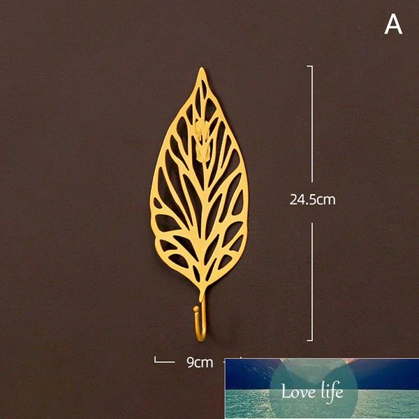 Северная форма листьев крюк Крюк креативное Золотое пальто Стеллажи клей Держатель Настенный Пальто Ключ Вешалка Домашняя Настенная Настенная Украшение