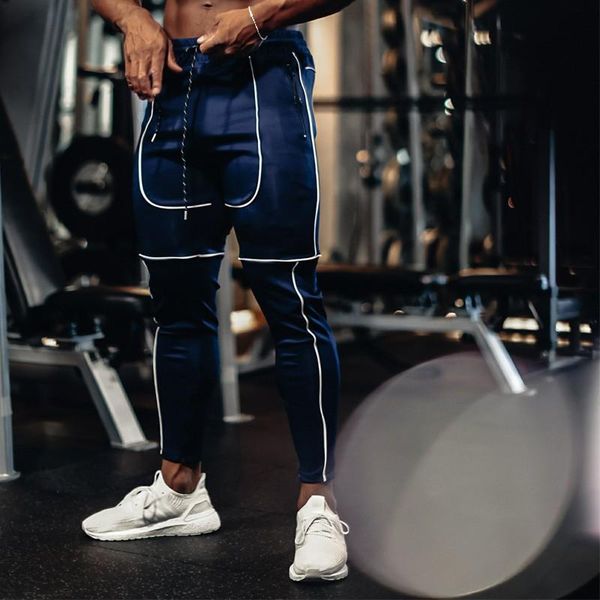 

men's pants 2021casual black hip hop casual side pockets cargo harem male joggers trousers fashion reflective streetwear