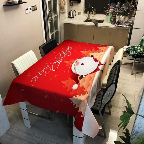 

table cloth white beard santa tablecloth oilproof waterproof rectangular christmas pattern home practical dinner