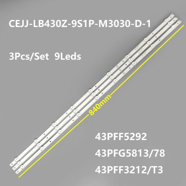 

100% led backlight strip 9led(3v) cejj-lb430z-9s1p-m3030-d-1 for aoc 43s5295 43pfg5813/78 43pff5292 43pff3212/t3 strips