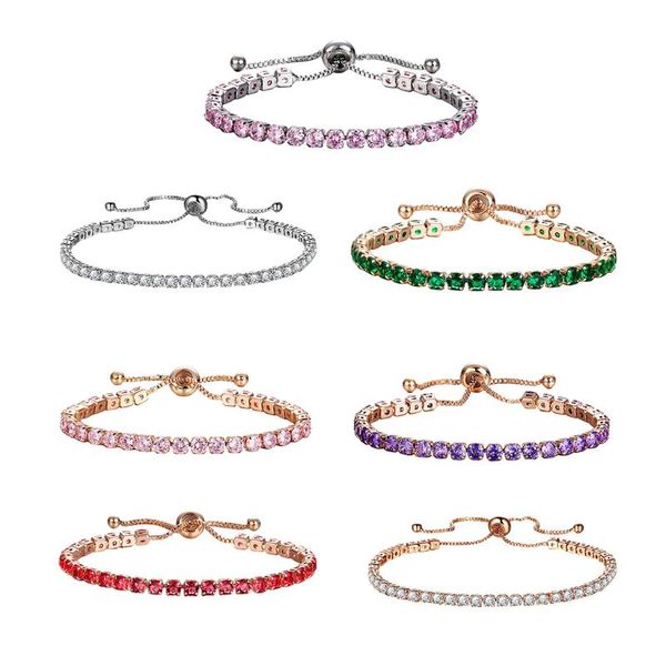 

link, chain fashion crystal bracelet women adjustable drawstring jewelry gift, Black