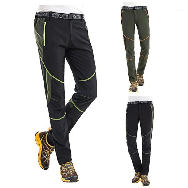 

men's pants men casual 2021 summer color block quick dry soft zipper pocket mid rise trousers for sports, Black