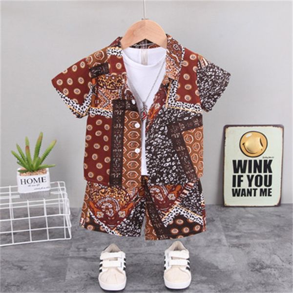 

selling 2022 summer new products cartoon suit boys short-sleeved shorts casual fashion popular middle and small children, White