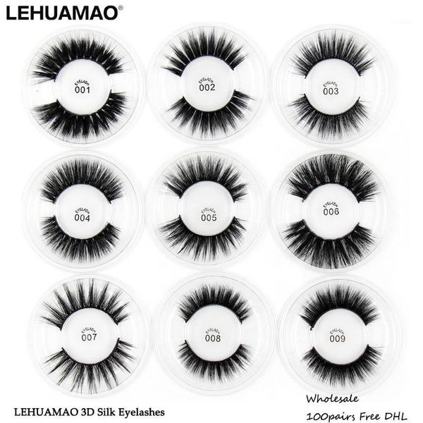 

100pairs 3d silk protein mink lashes faux eyelashes natural long full stripe false eyelash extension dhl1