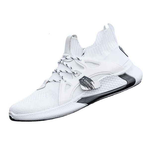 

men's shoes autumn 2021 korean breathable mesh casual flying woven running light men's sports, Black