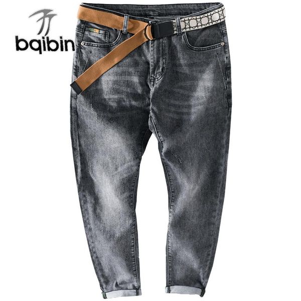 

men's jeans ankle-length cotton stretch retro pants men casual fashion comfortable trousers for trendy clothing pantalones, Blue
