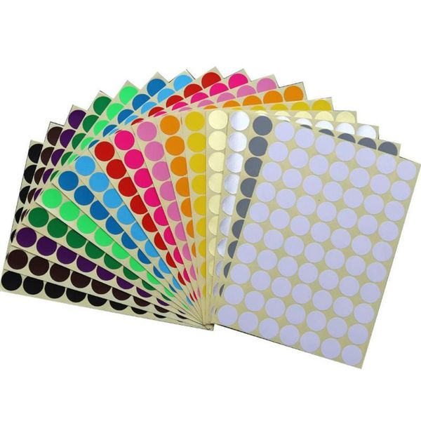 

gift wrap 16mm 16pcs mixed color pack circle round coded adhesive label dot sticker spot circles sealing stiker
