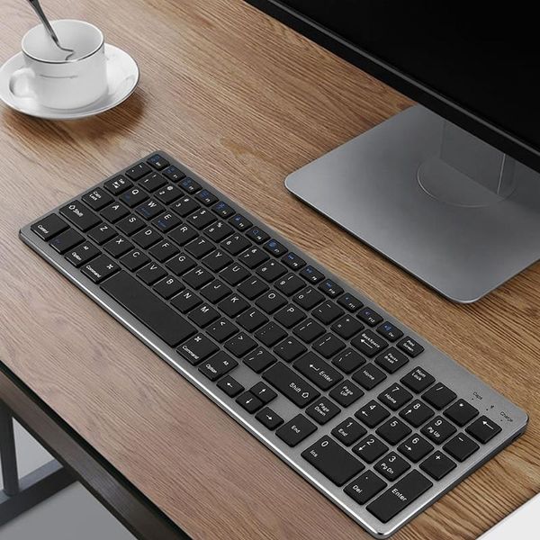 

bluetooth keyboard 102 keys rechargeable wireless with number pad for laptablet cellphone keyboards