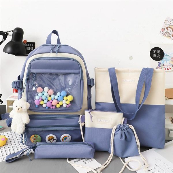 

school bags 4 pcs sets children's backpack kawaii women's bookbag for teens girls mochilas 2021