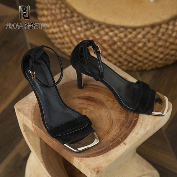 

french retro temperament elegant noble square toe high heels 2021 summer black open stiletto sandals women dress shoes