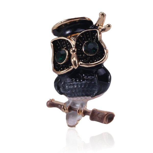

factory popular style owl brooch with glasses for men and women christmas