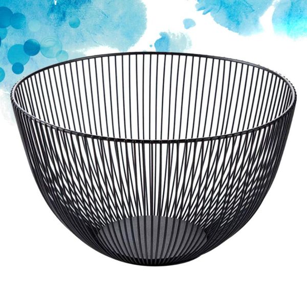 

nordic style wrought iron fruit basket simple hollow storage black baskets