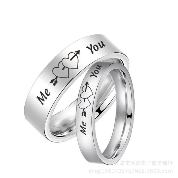 

sliver wedding bands couple lovers ring for women men jewelry stainless steel engagement rings anniversary gift design wholesale, Slivery;golden