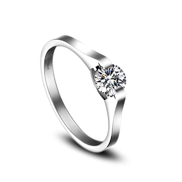 

cluster rings mengyi simple luxury 925 silver color ring inlaid with white zircon wedding women's courtship gift banquet jewelry, Golden;silver