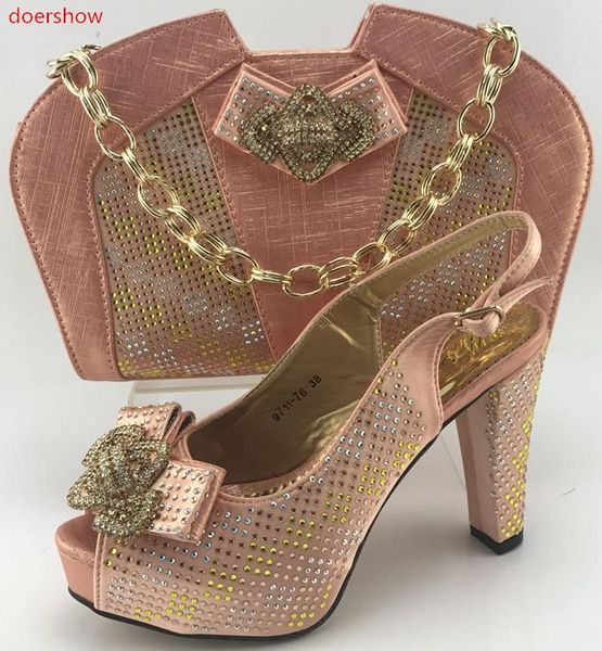 

doershow shoes and bag set for party in women italian bags to match with shoe 2021wi1-9 dress, Black