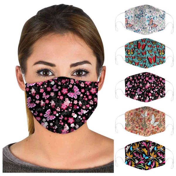 

winter thin butterfly printing dust mask with filter