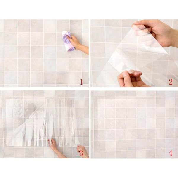 

disposable gloves waterproof oil proof wall sticker wallpaper kitchen cupboard backsplash protector transparent self-adhesive 70*45cm