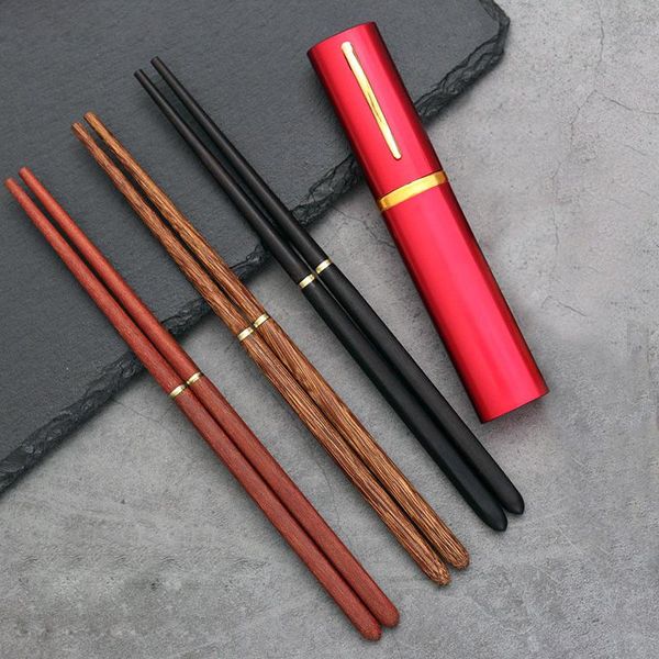 

chopsticks 1 pair portable red sandalwood chinese stylish healthy tableware dinner party japanese sushi