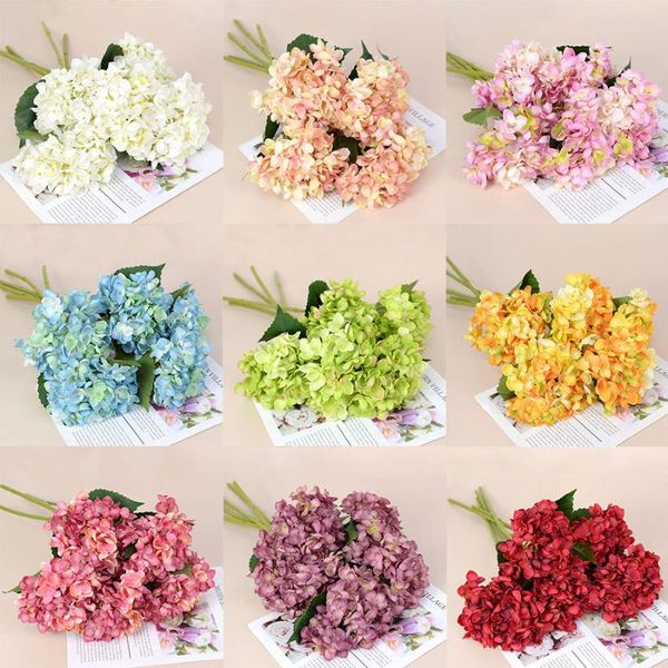 

decorative flowers & wreaths hydrangeas artificial valentine's day birthday xmas wedding home decoration living room fake 1 branch 9 co