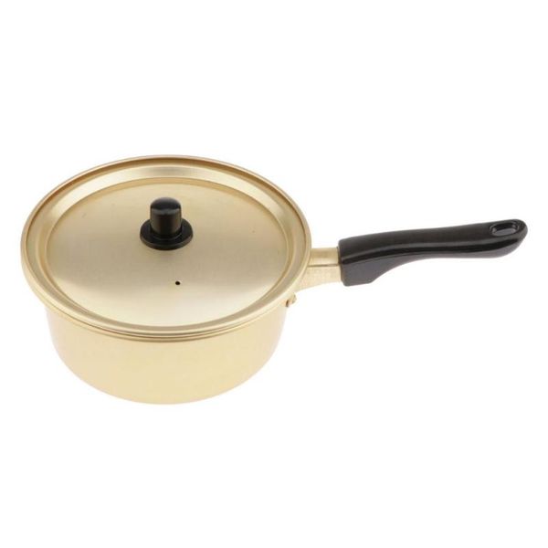 

korean stretched noodles pot yellow aluminum instant handle type bowls