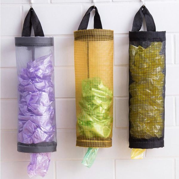 

storage bags 5pcs trash wall hanging garbage organizers reusable polyester holders kitchen tools bag