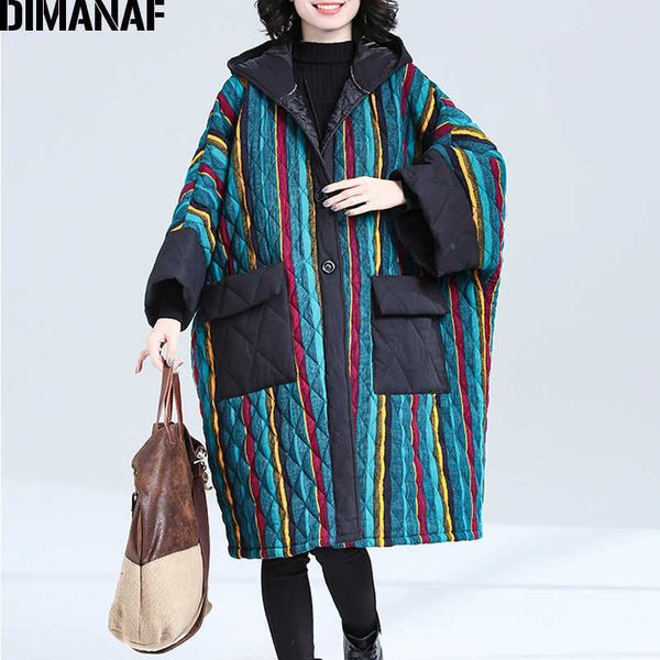 

plus size women parkas coat winter cotton clothing flocking vintage lady outwear hooded thick warm loose jacket overcoat 210531, Black