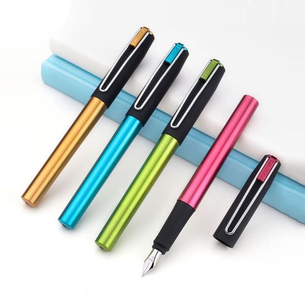 

fountain pens colorful plastic pen ink nib 0.5mm ef kawaii vulpen pluma stationery school office writting signature