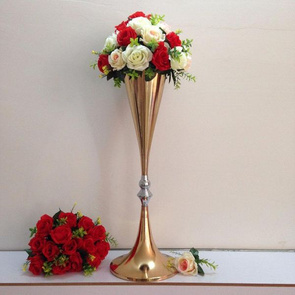 

vases wedding road lead flower shelf gold table stand for centerpiece decoration column 70cm / 27.6"